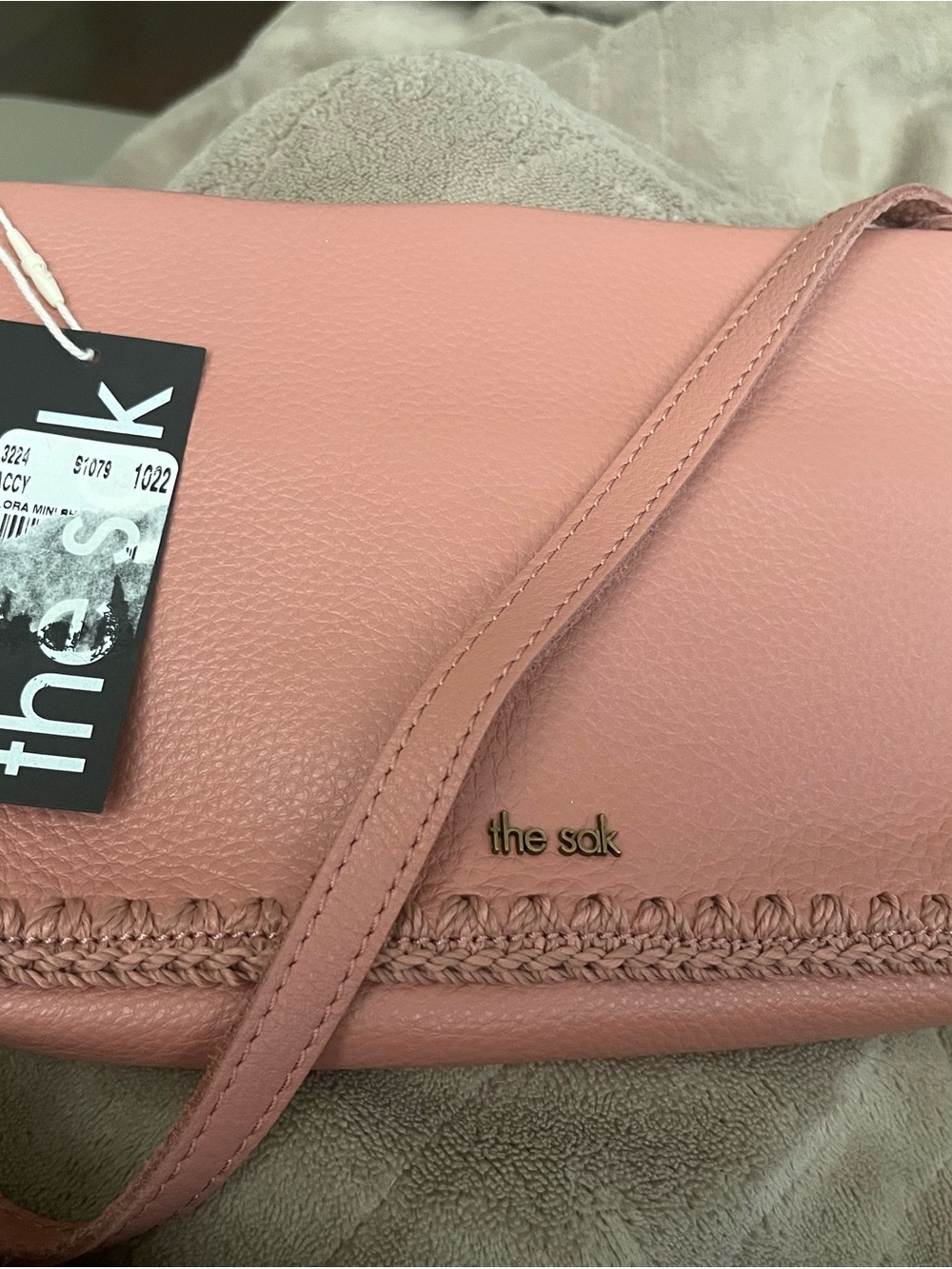 The Sak Dusty Pink handbag with Braided Trim